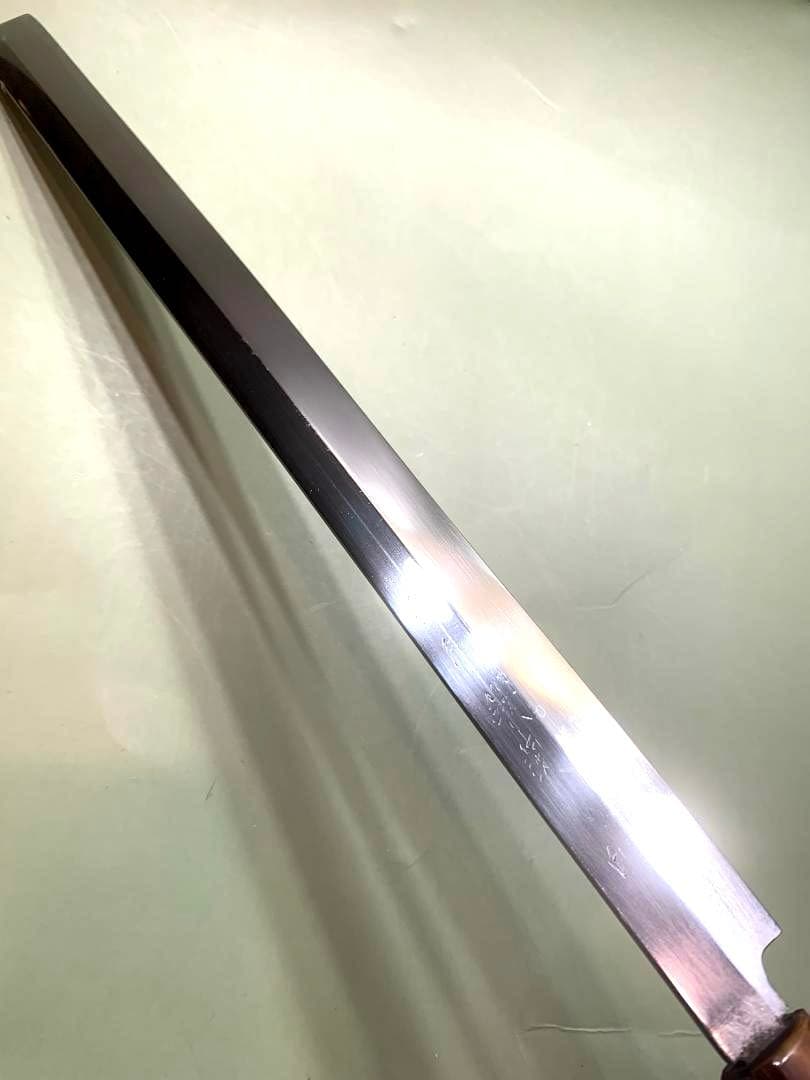 Kuniyuki Takohiki Sashimi Knife Tanren Shirogami Buffalo Horn Handle, 30 cm Blade