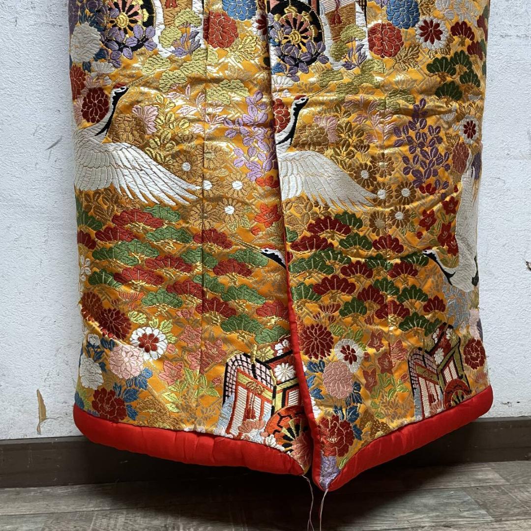 Iro-Uchikake Wedding Kimono with All-Over Crane and Floral Embroidery