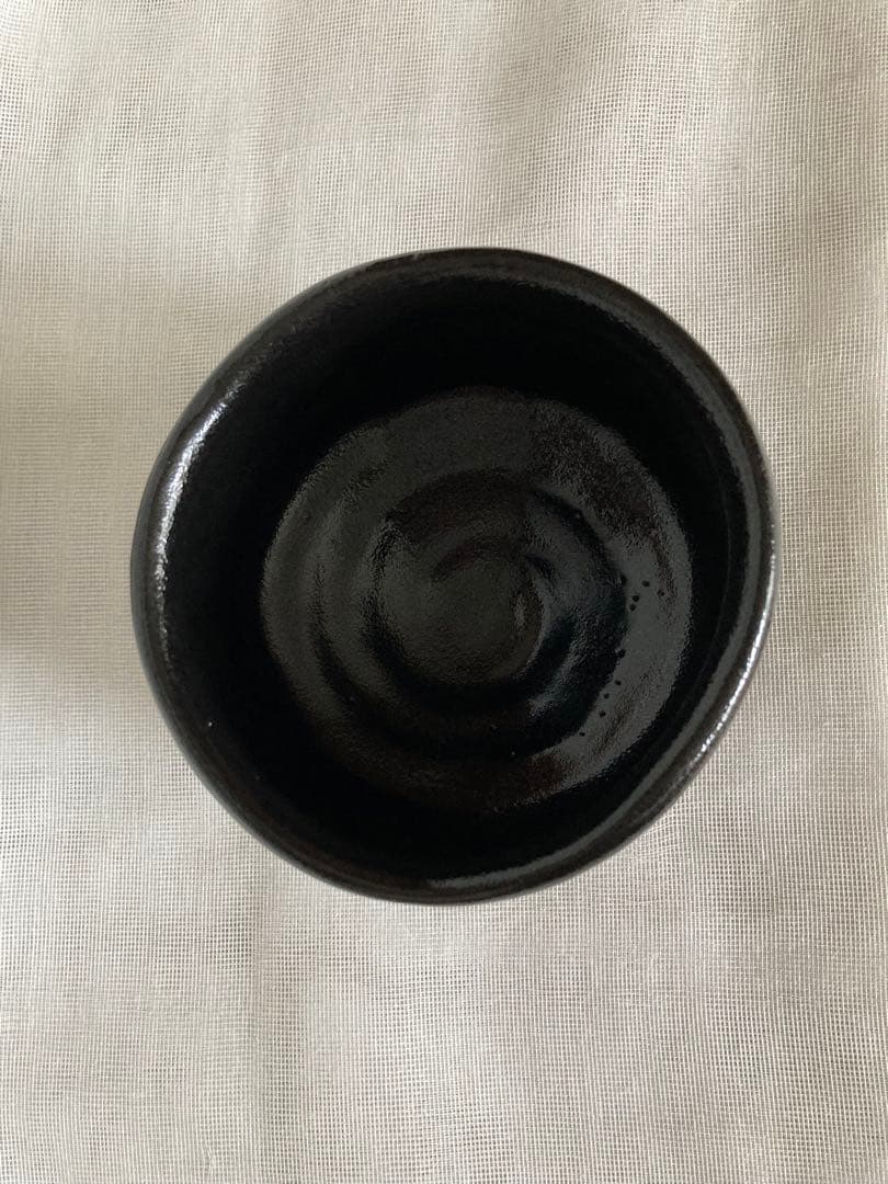 Kido Sadaaki Seto-guro Chawan Matcha Tea Bowl Half-Cylinder Shigaraki Kiln