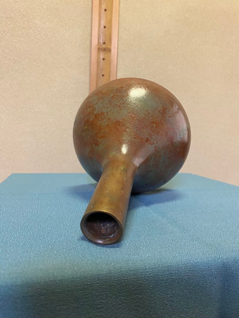 Bronze Flower Vase Hanaire by Hasegawa Gazan Japanese Tea Ceremony Flower Container