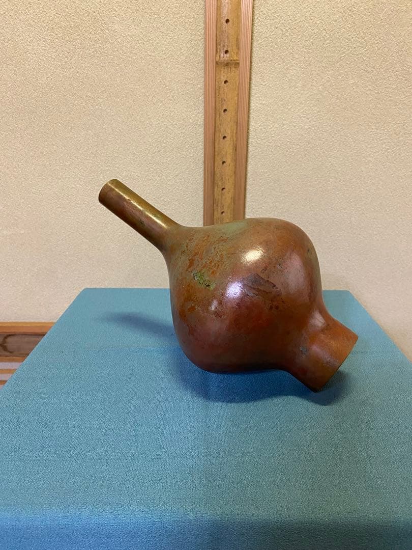 Bronze Flower Vase Hanaire by Hasegawa Gazan Japanese Tea Ceremony Flower Container