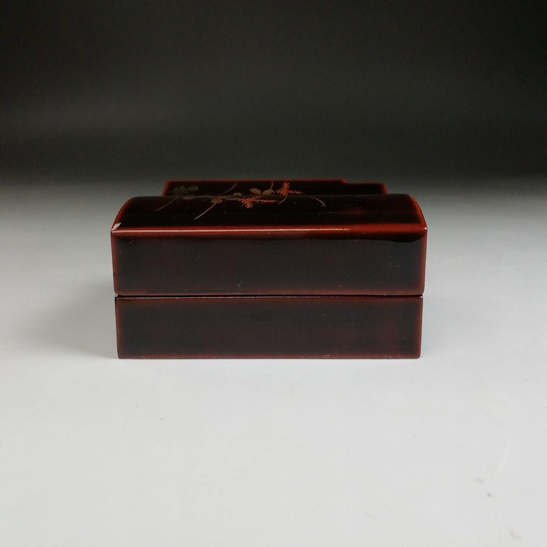 Shintani Shippo Kogo Incense Container Akino Maki-e Kawara-gata with Box
