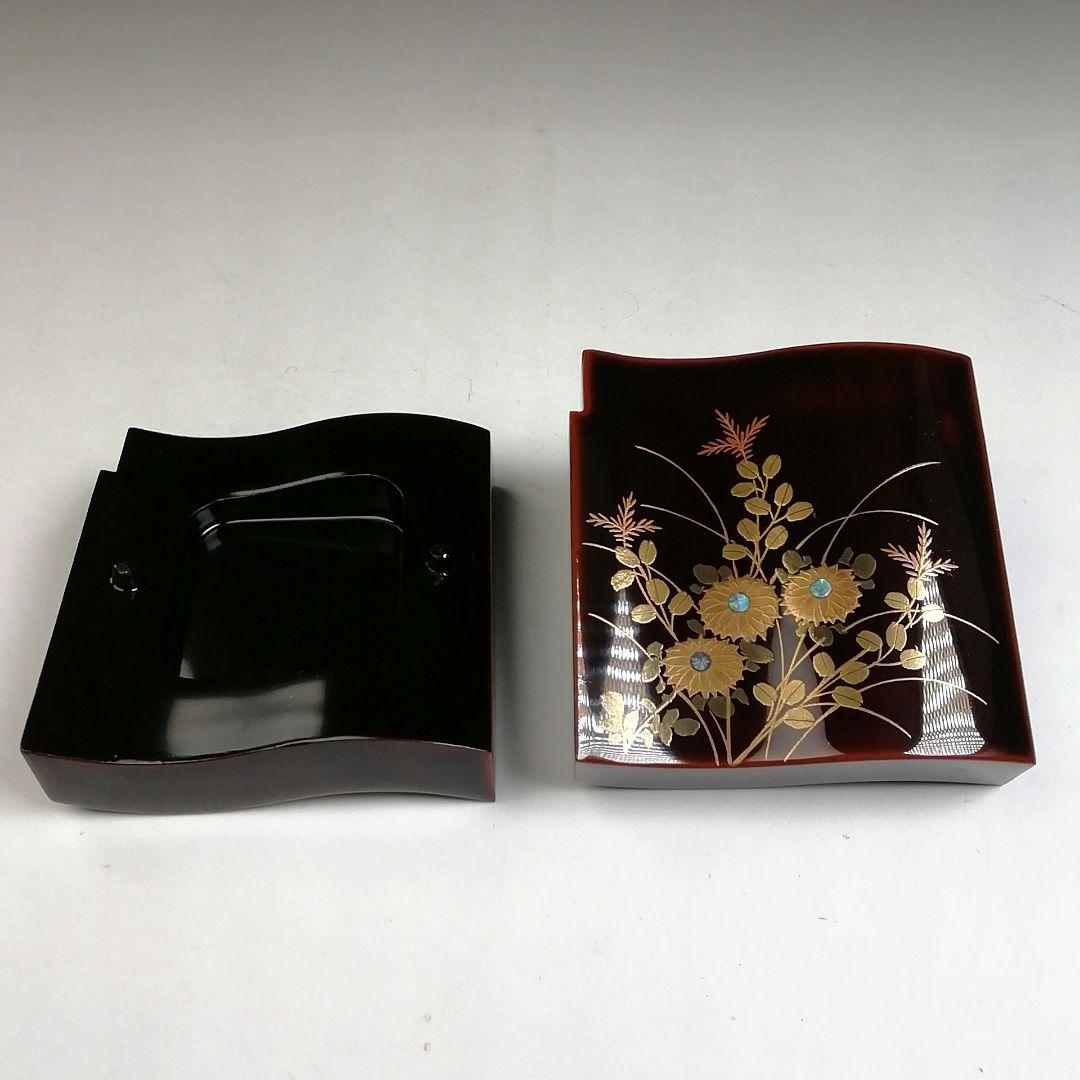 Shintani Shippo Kogo Incense Container Akino Maki-e Kawara-gata with Box