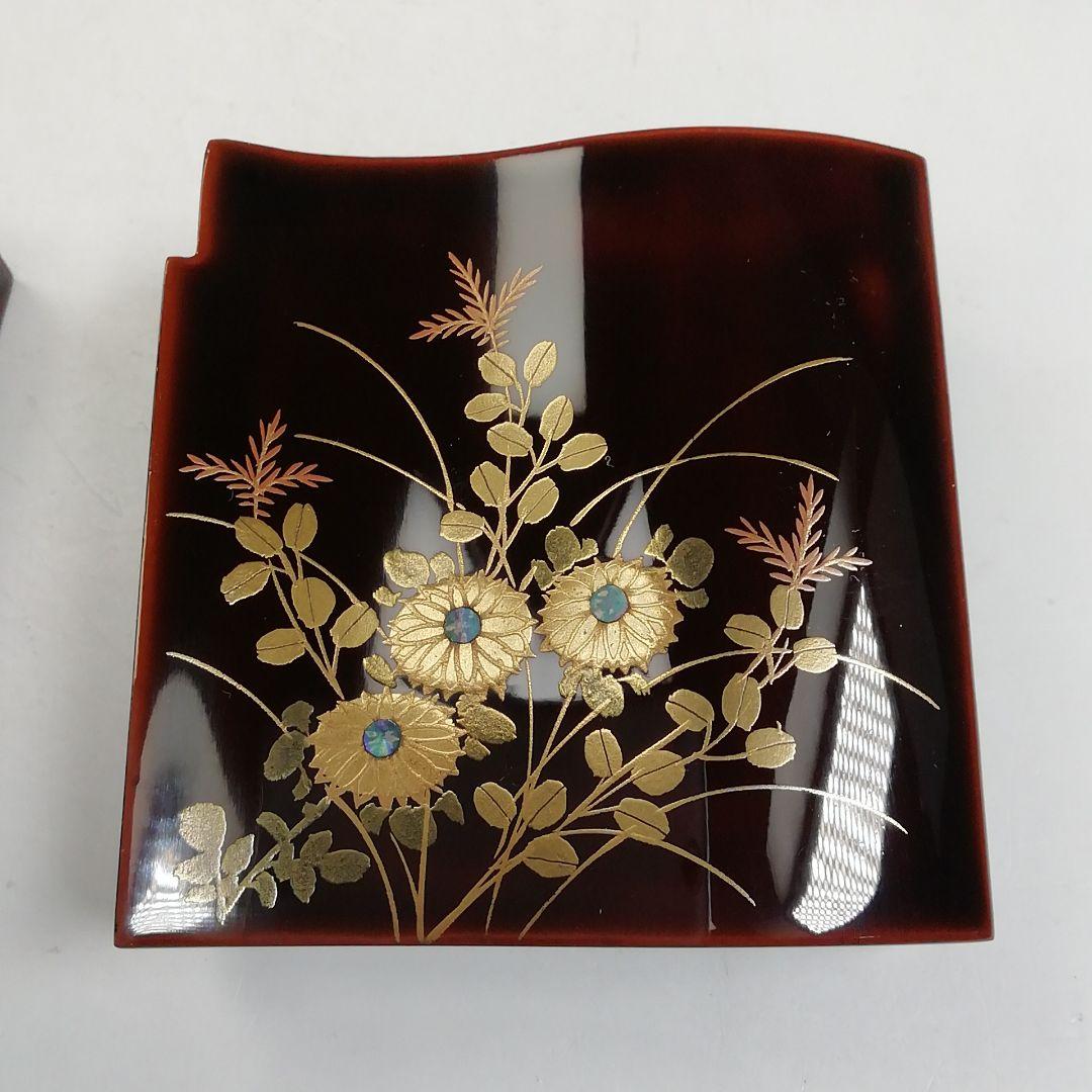 Shintani Shippo Kogo Incense Container Akino Maki-e Kawara-gata with Box