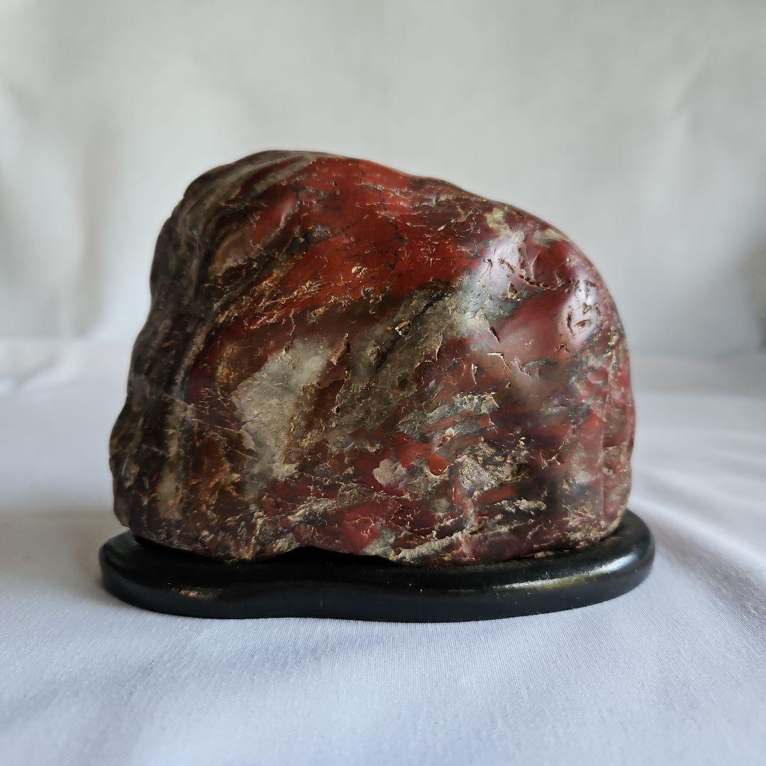 Shikoku Akaishi Polished Viewing Stone Suiseki Natural Red Stone