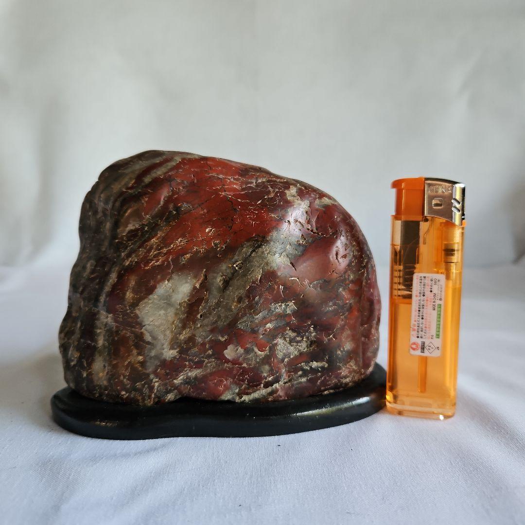 Shikoku Akaishi Polished Viewing Stone Suiseki Natural Red Stone