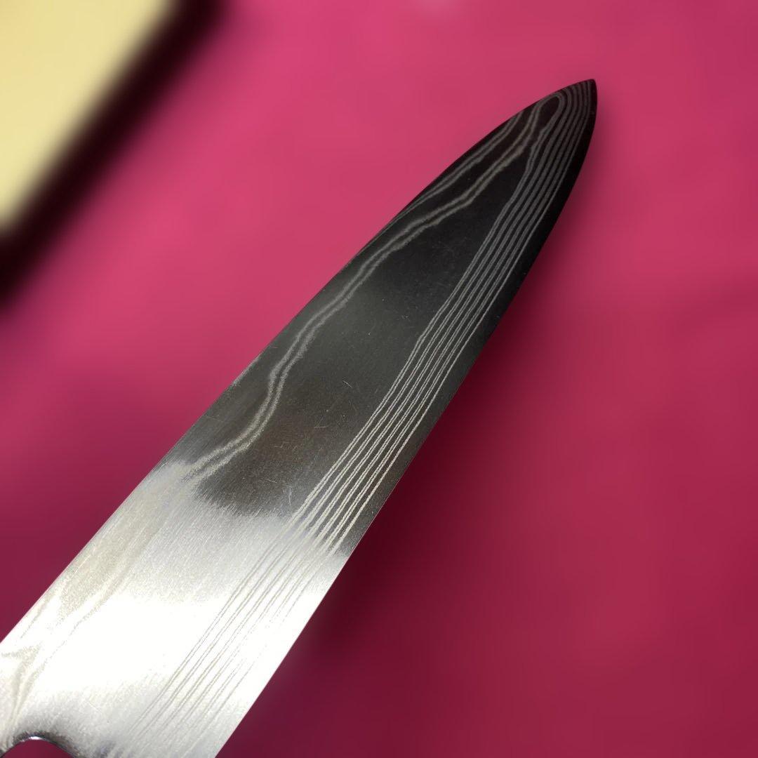 High-Carbon Stainless Steel Gyuto Chef Knife Damascus Suminagashi Double-Edged 210mm