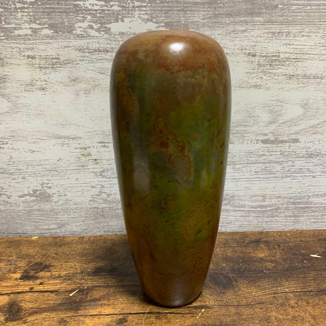 Hasegawa Yoshihisa Bronze Flower Vase with Signed Wooden Box, Nitten Sculptor