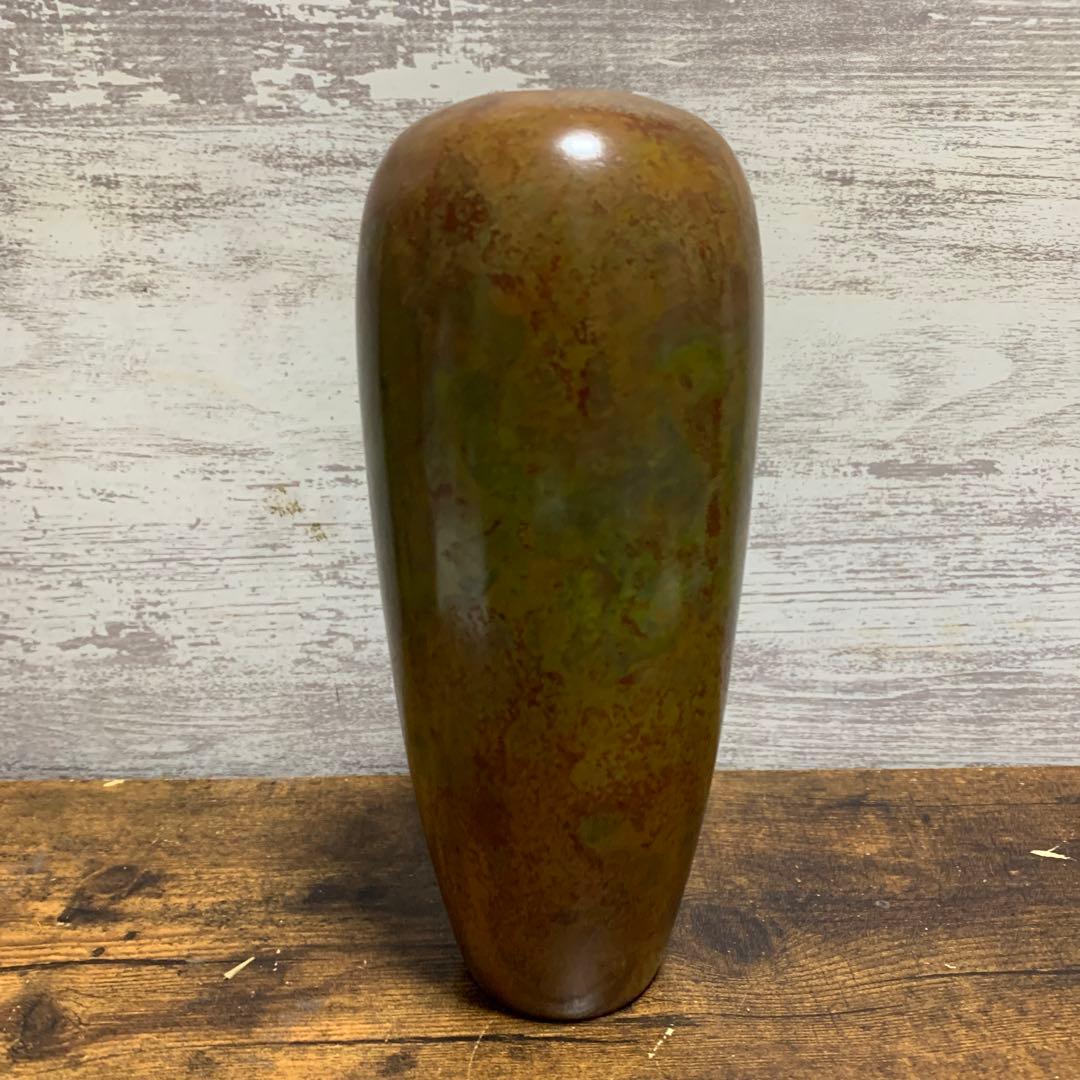 Hasegawa Yoshihisa Bronze Flower Vase with Signed Wooden Box, Nitten Sculptor