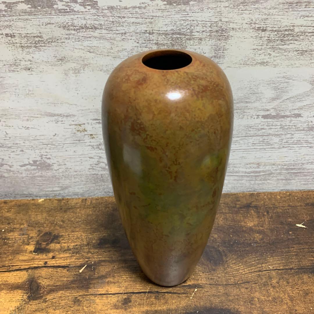 Hasegawa Yoshihisa Bronze Flower Vase with Signed Wooden Box, Nitten Sculptor