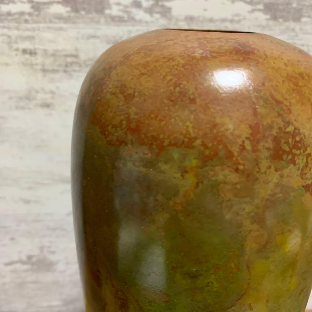 Hasegawa Yoshihisa Bronze Flower Vase with Signed Wooden Box, Nitten Sculptor