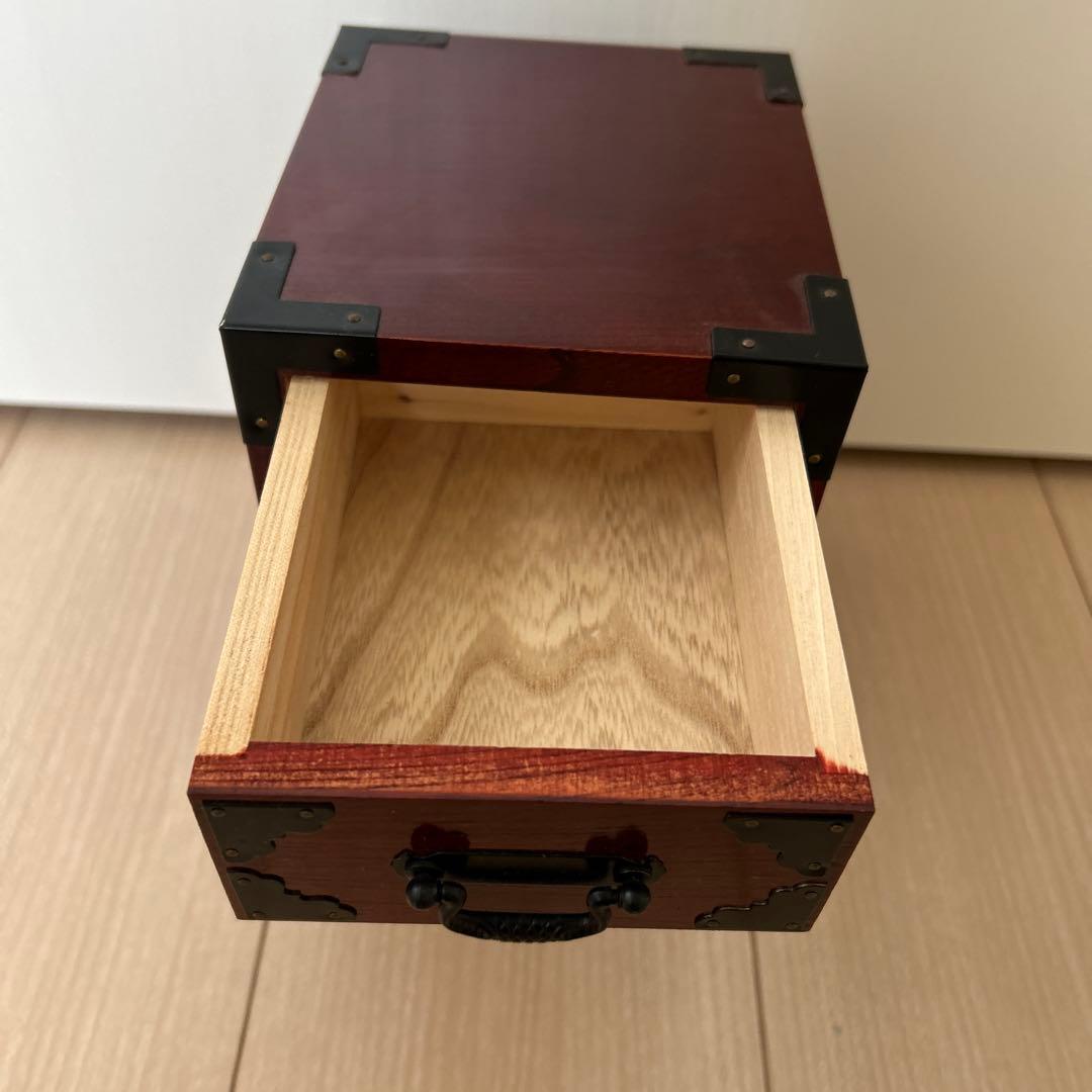 Hida Takayama Keyaki Wood Small Chest of Drawers Three-Tier Mini Tansu