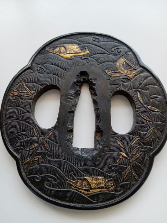 Ko-Kinko Tsuba Momoyama Period Mokko Sword Guard with NBTHK Certificate