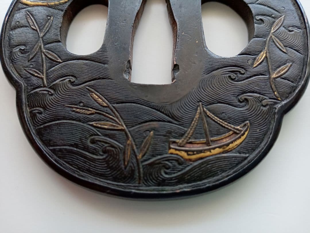 Ko-Kinko Tsuba Momoyama Period Mokko Sword Guard with NBTHK Certificate