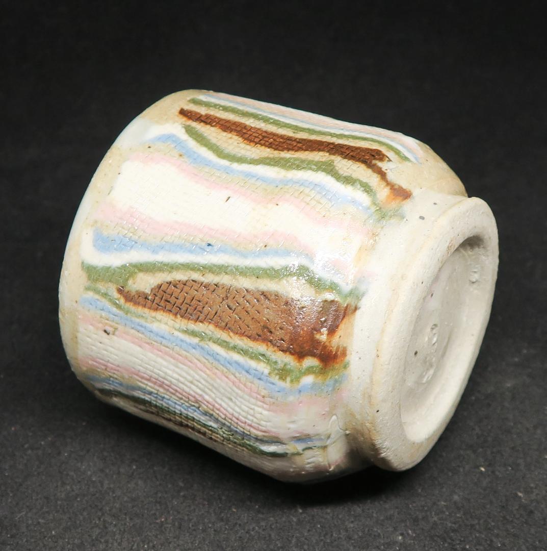 Kajita Yoshihisa Nerikomi Sake Cup Guinomi Ochoko Marujukama Signed