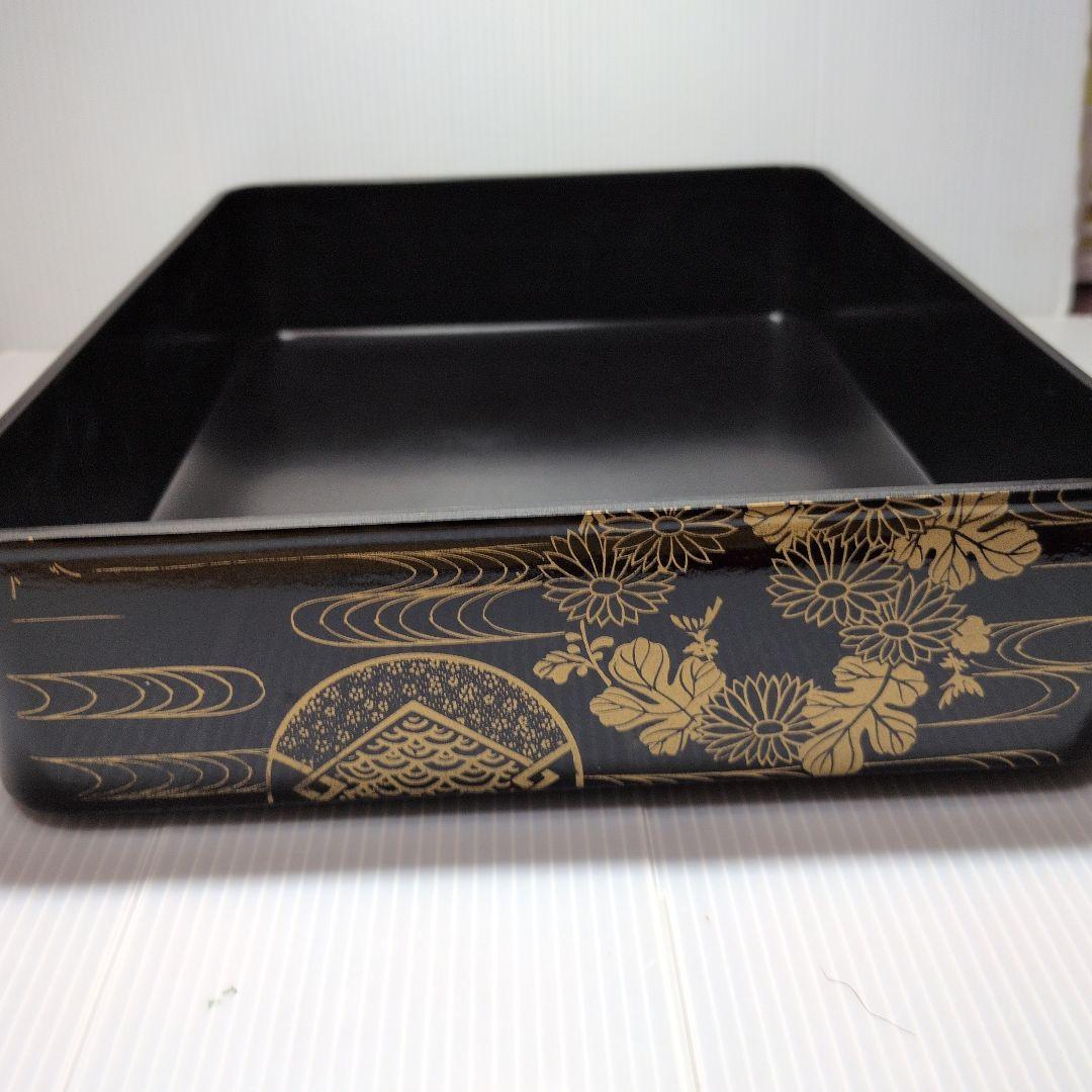 Japanese Lacquer Suzuribako Writing Box, Maki-e Chrysanthemum Pine Flowing Water
