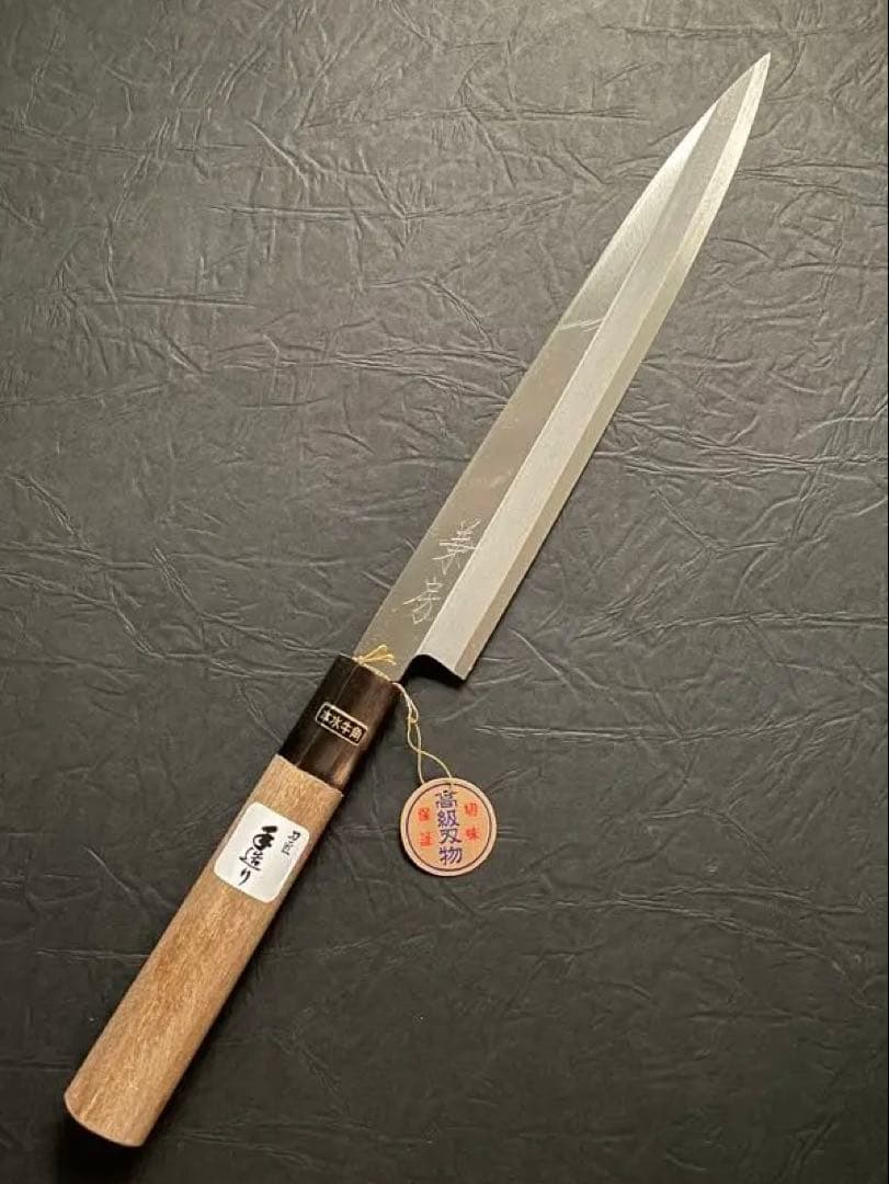 Kanefusa Yanagiba Sashimi Knife Water Buffalo Horn Ferrule, Seki Japan, Handmade