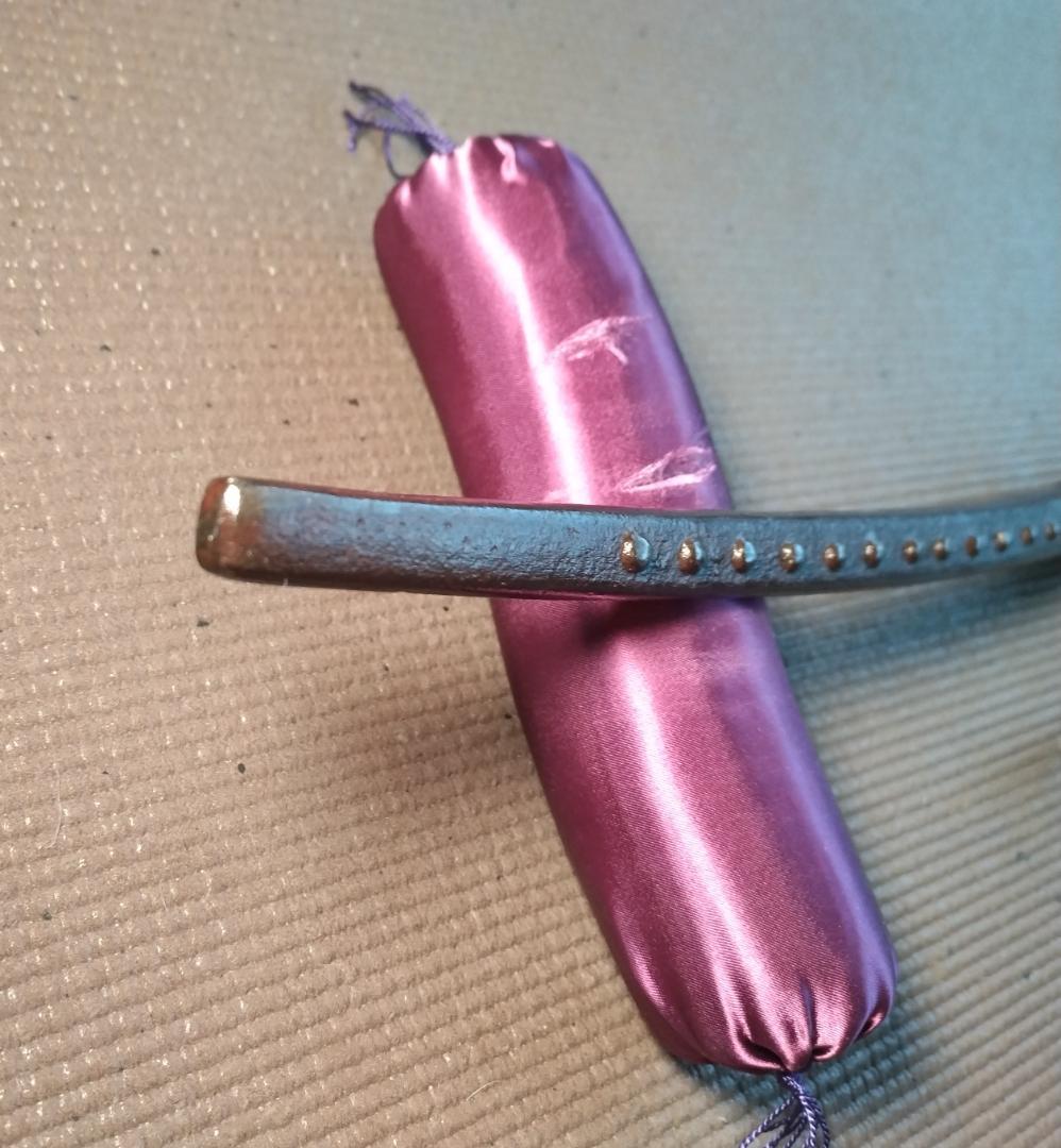 Japanese Kabutowari Iron Truncheon with Riveted Blade and Small Tsuba