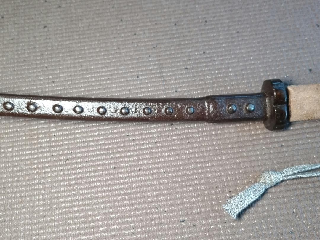Japanese Kabutowari Iron Truncheon with Riveted Blade and Small Tsuba