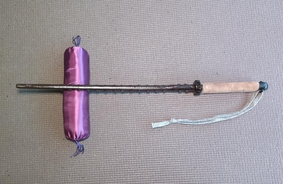 Japanese Kabutowari Iron Truncheon with Riveted Blade and Small Tsuba