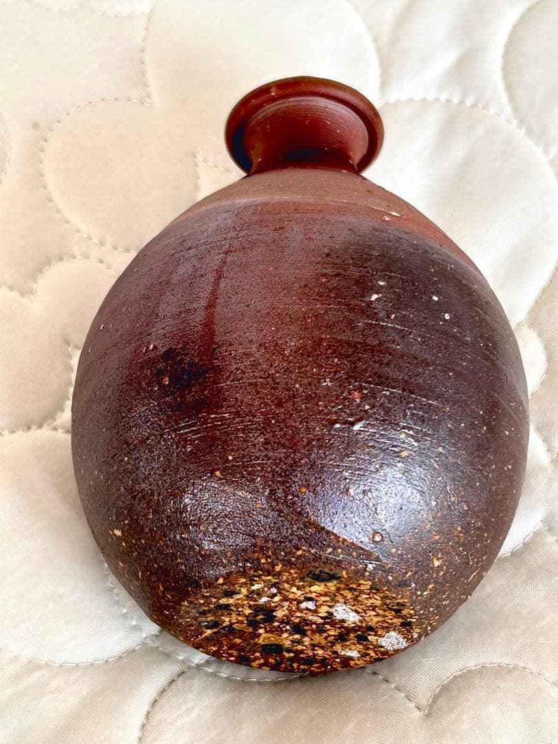 Fujiwara Yu Bizen Tokkuri Sake Flask & Vase, Living National Treasure, Signed