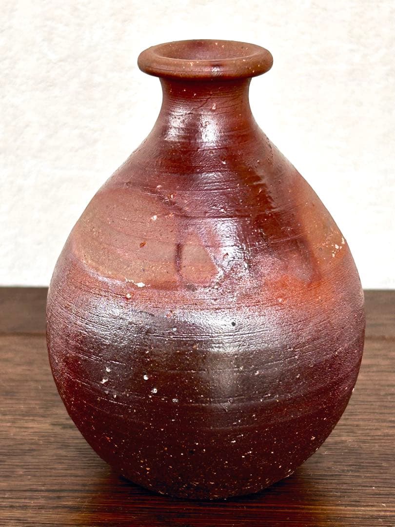 Fujiwara Yu Bizen Tokkuri Sake Flask & Vase, Living National Treasure, Signed