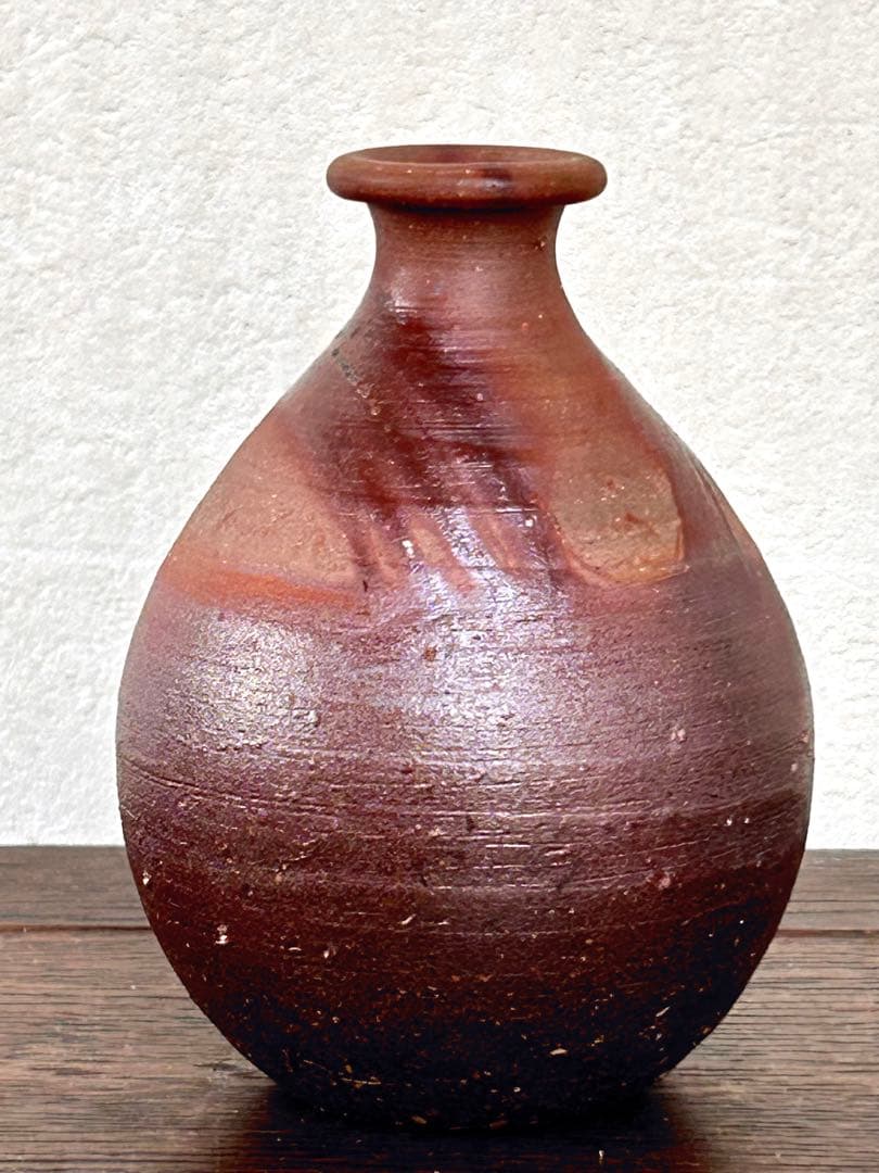 Fujiwara Yu Bizen Tokkuri Sake Flask & Vase, Living National Treasure, Signed