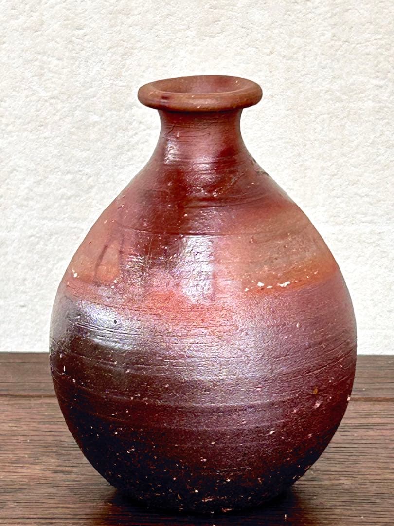 Fujiwara Yu Bizen Tokkuri Sake Flask & Vase, Living National Treasure, Signed