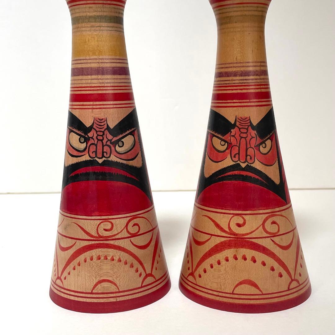 Mori Mitsuo Pair of Tsugaru Kokeshi Dolls, Nuruyu, H 31 & 30.5 cm