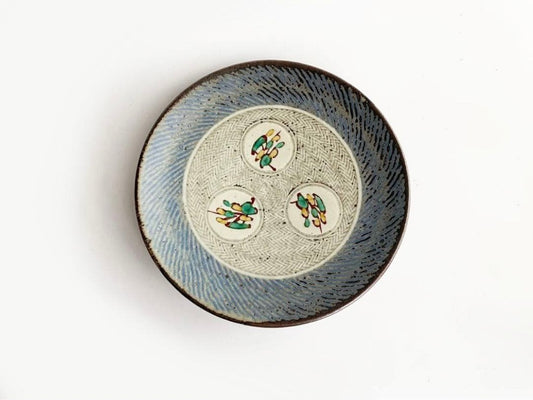 Tatsuzo Shimaoka Living National Treasure Zogan Akae Floral Large Plate w/ Box