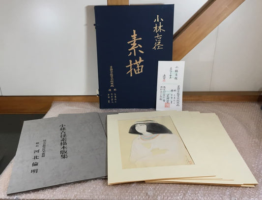 Kobayashi Kokei Sketch Woodblock Print Collection, 9 Prints, Unsodo 1976, Ltd 300 No.85
