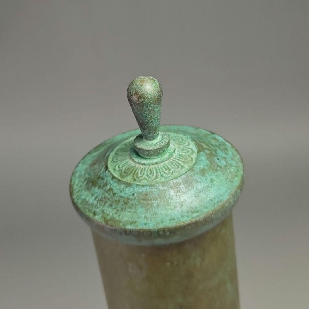 Kanaya Joun Kyozutsu Flower Vase Karakane Bronze with Tomobako Box