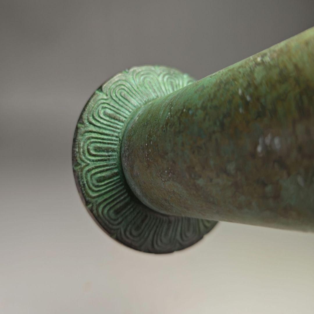 Kanaya Joun Kyozutsu Flower Vase Karakane Bronze with Tomobako Box