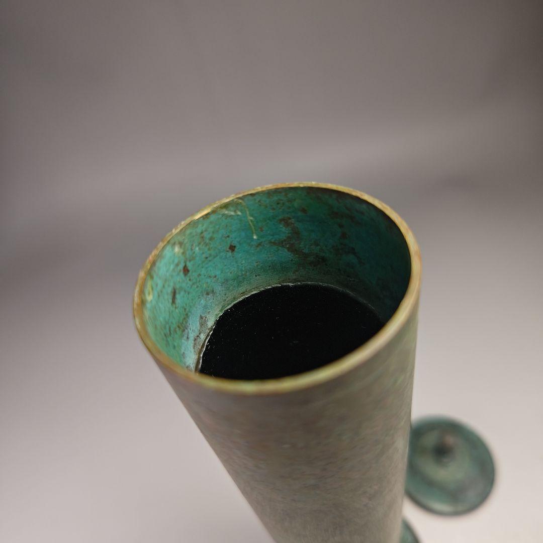 Kanaya Joun Kyozutsu Flower Vase Karakane Bronze with Tomobako Box