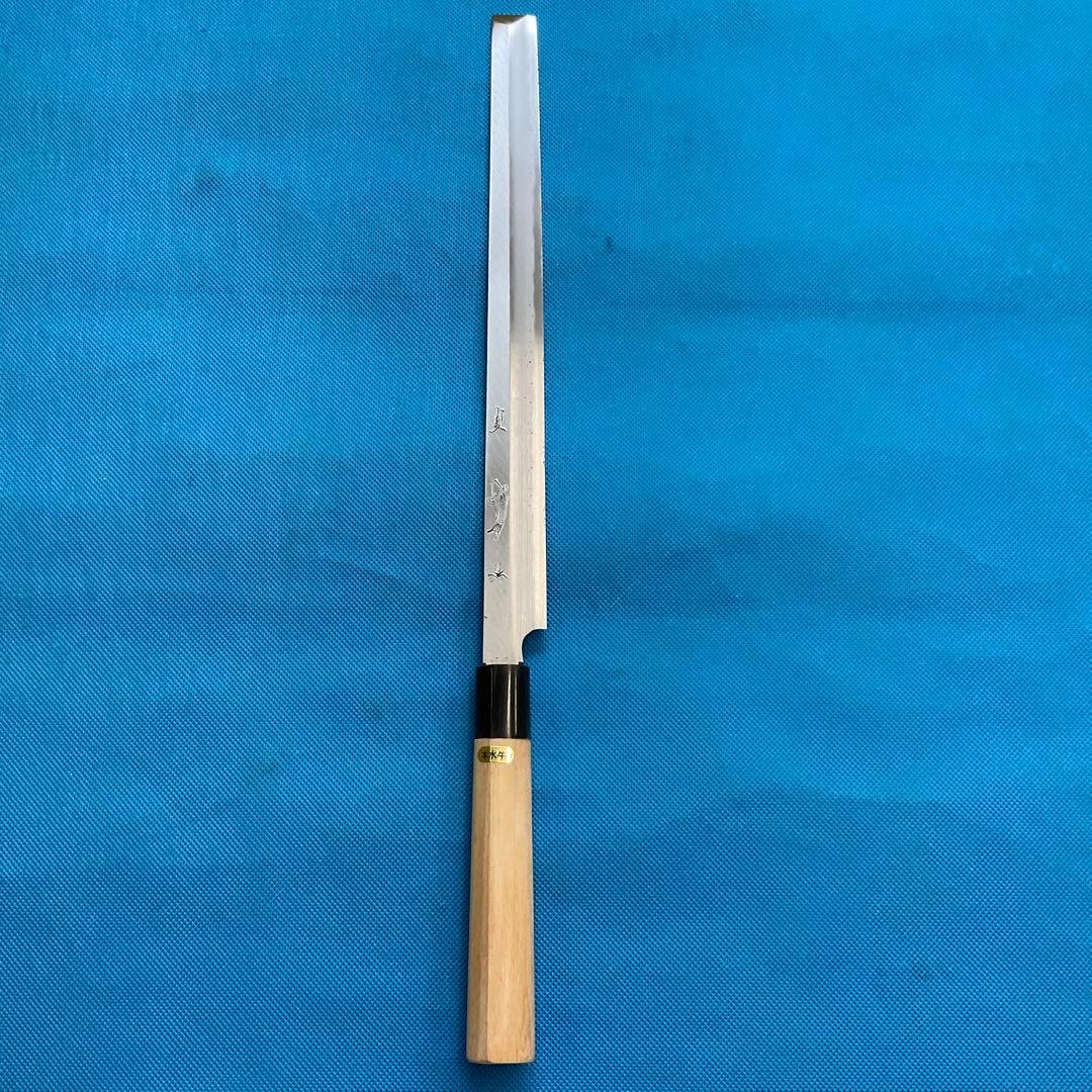 Japanese Tako-hiki Sashimi Knife, Forged Aoko Blue Steel, Buffalo Horn, 300mm