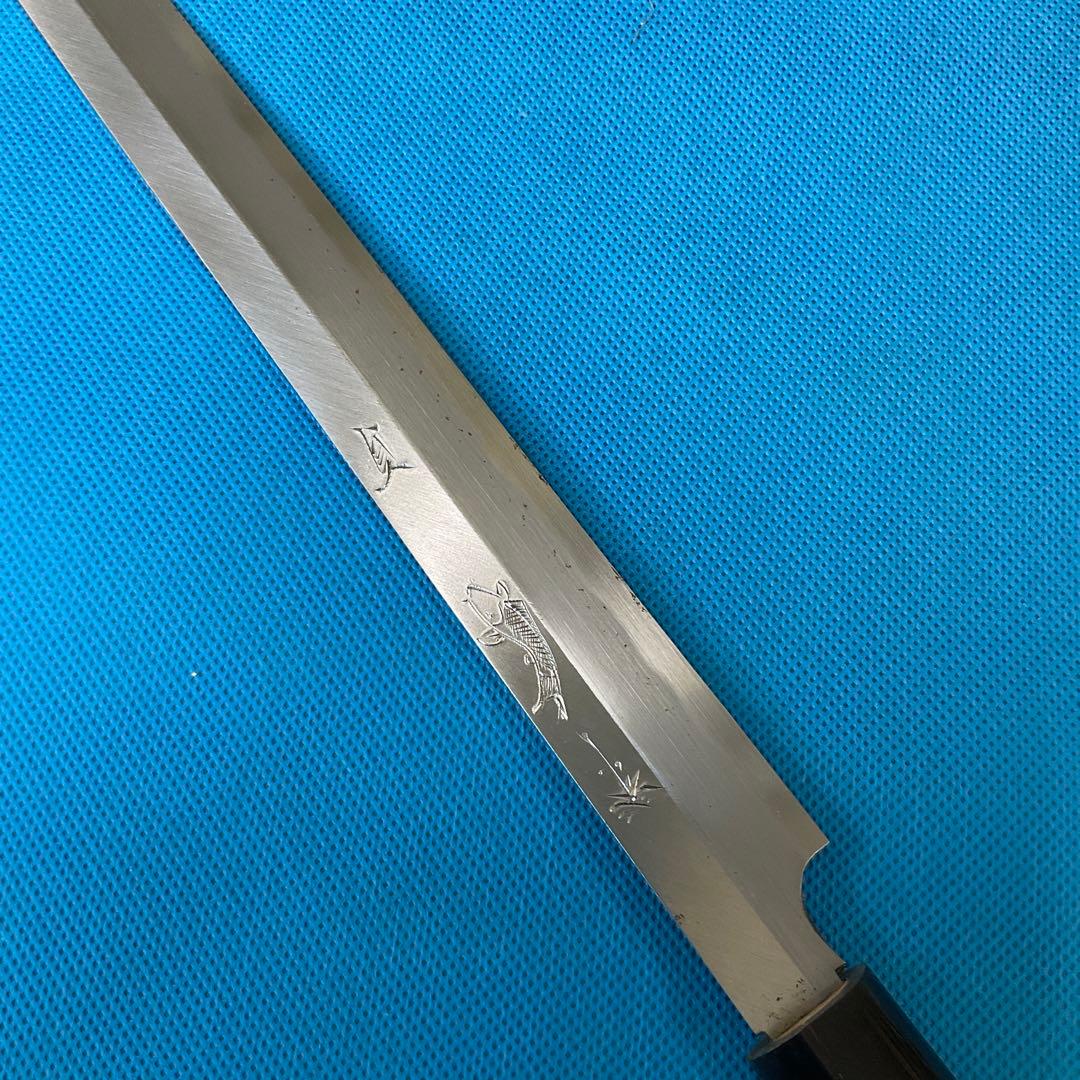Japanese Tako-hiki Sashimi Knife, Forged Aoko Blue Steel, Buffalo Horn, 300mm
