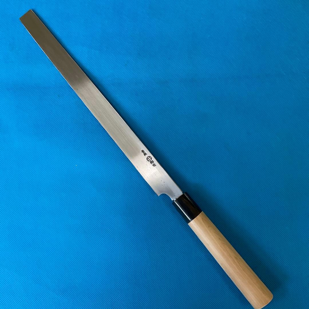 Japanese Tako-hiki Sashimi Knife, Forged Aoko Blue Steel, Buffalo Horn, 300mm