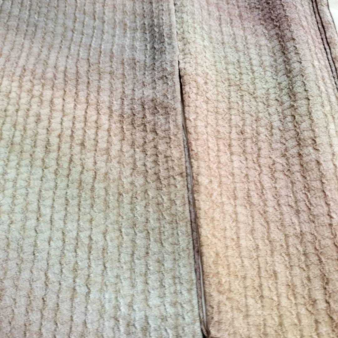 Japanese Silk Awase Kimono, All-Over Shibori Tie-Dye, Vertical Shibori Pattern