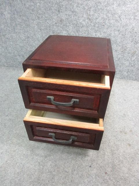 Japanese Wooden Small Chest of Drawers Trinket Box Antique Storage