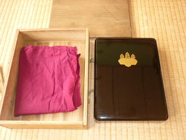 Wajima-nuri Lacquer Bunbako Writing Box, Gosan no Kiri Maki-e, Monbusho Award, Showa Era