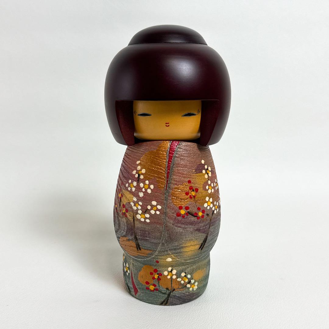 Fujikawa Masae Creative Kokeshi Doll Doshin Japanese Folk Craft with Stand