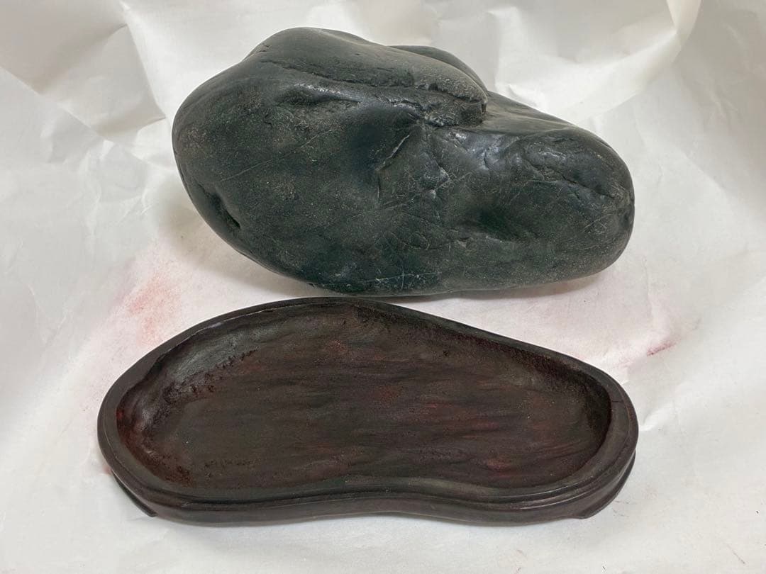 Kamuikotan Makuro-ishi Suiseki Viewing Stone from Hokkaido with Stand
