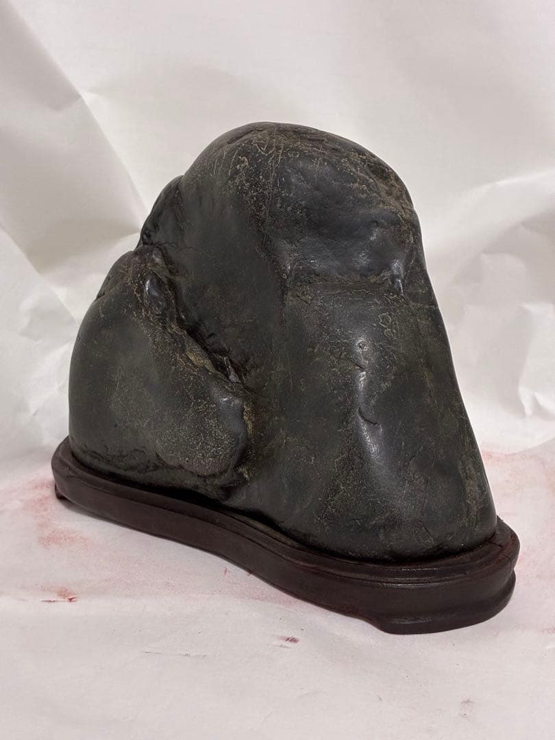 Kamuikotan Makuro-ishi Suiseki Viewing Stone from Hokkaido with Stand