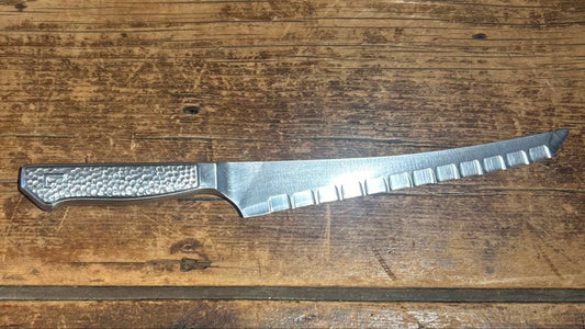 Glestain Premium Slicing Knife 20 GM Dimpled Blade Hammertone Handle Japan
