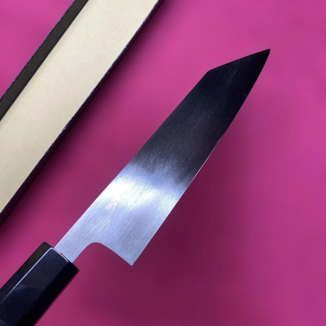 Ginsan Steel Petty Knife Double-Bevel with Ebony Octagonal Handle 150mm