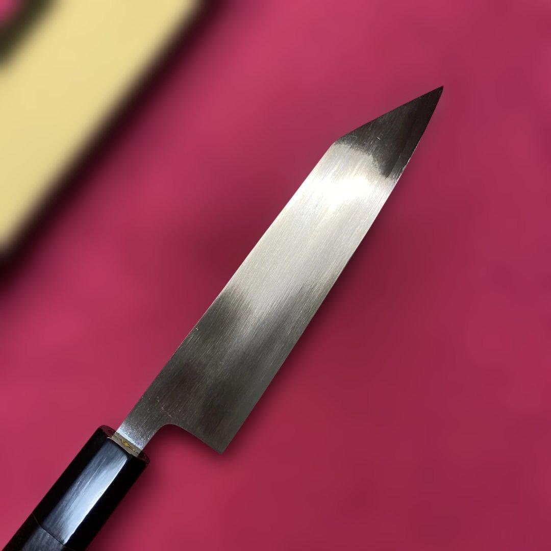 Ginsan Steel Petty Knife Double-Bevel with Ebony Octagonal Handle 150mm