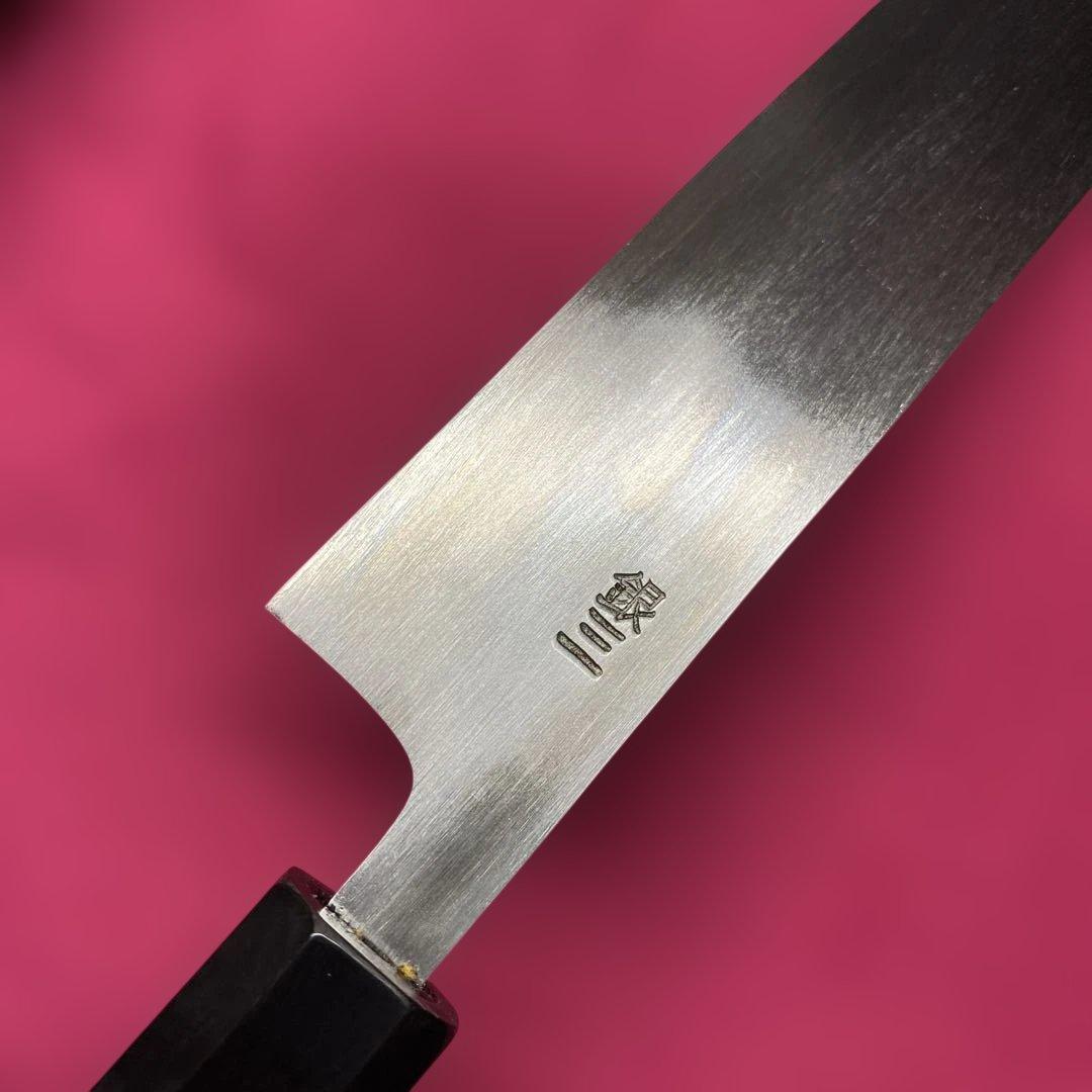 Ginsan Steel Petty Knife Double-Bevel with Ebony Octagonal Handle 150mm