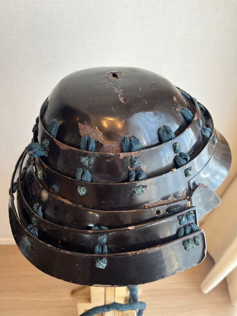 Ashigaru Chochin Kabuto Collapsible Helmet Black Lacquer Edo Bunkyu Era Sendai