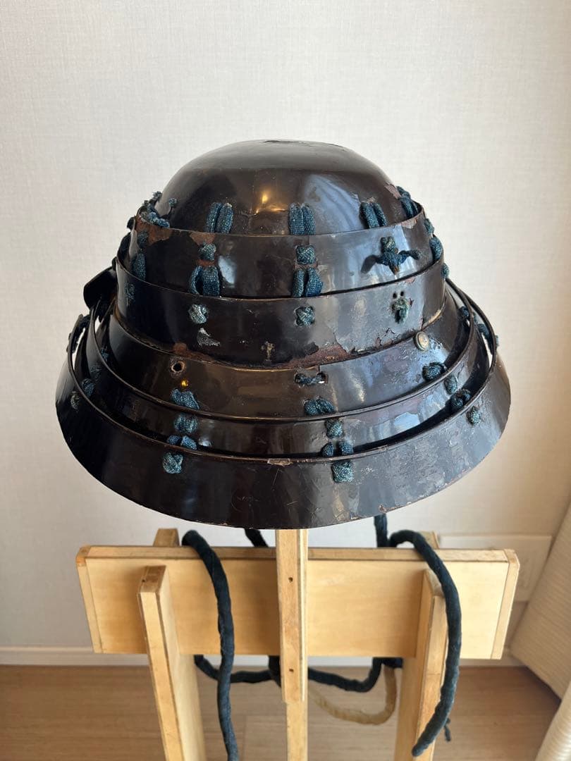 Ashigaru Chochin Kabuto Collapsible Helmet Black Lacquer Edo Bunkyu Era Sendai