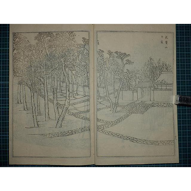 Edo Woodblock Book Teito Gakei Ichiran Keio Recut Reissue Monochrome Kyoto Views Rai Sanyo Kawamura Bunpo